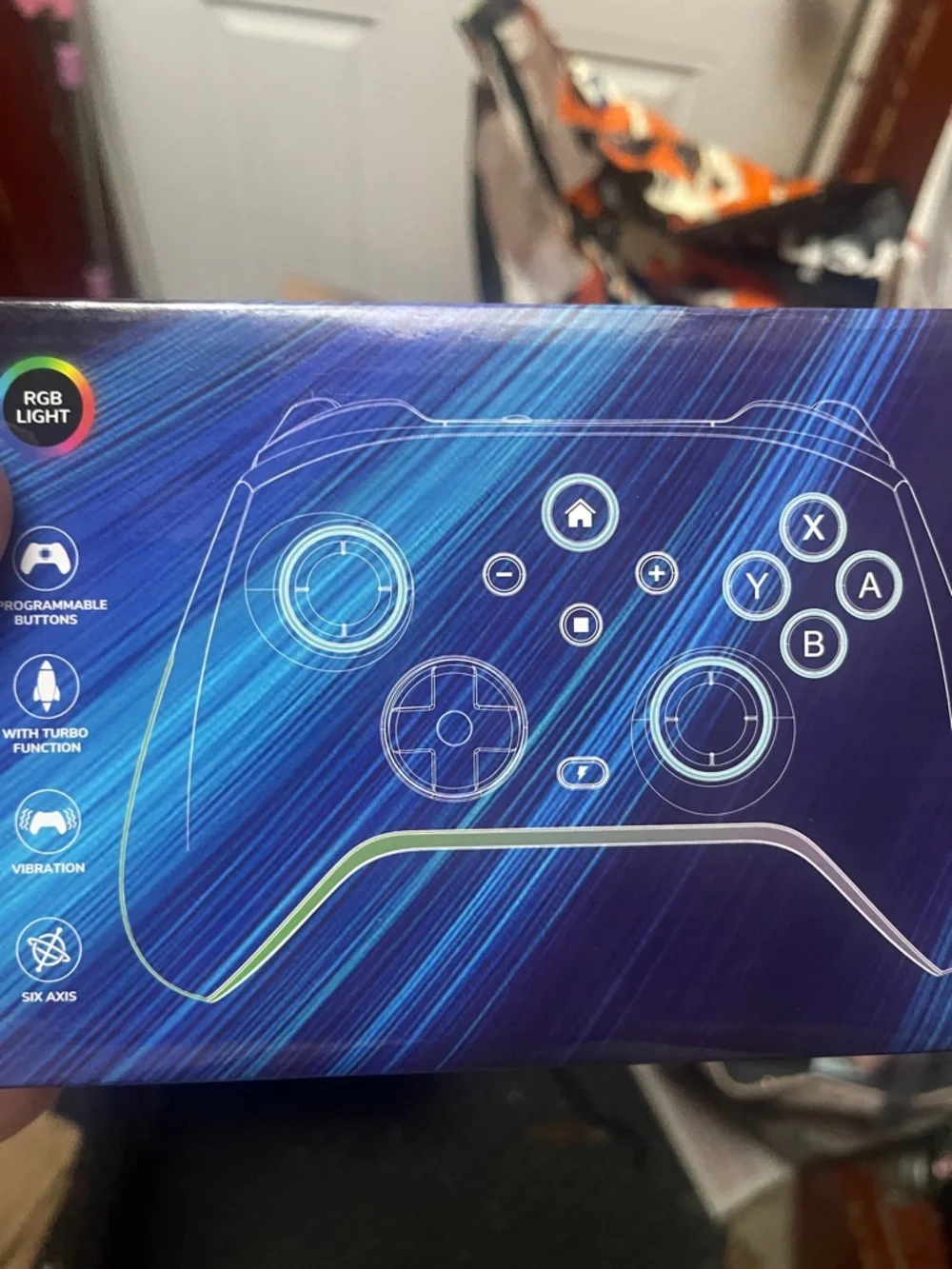 RGB Light Gaming Controller Box - Blue